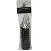 Wholesale - 12pc BLACK METAL ROLLER HOOKS C/P 72, UPC: 810002208744
